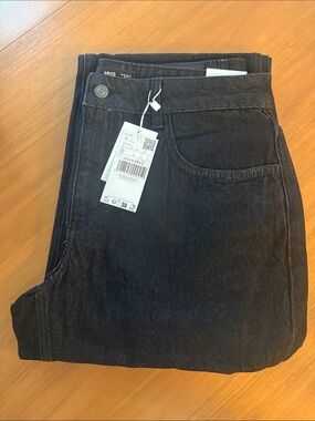 Mango Women's Flare Jeans in Dark Indigo Black